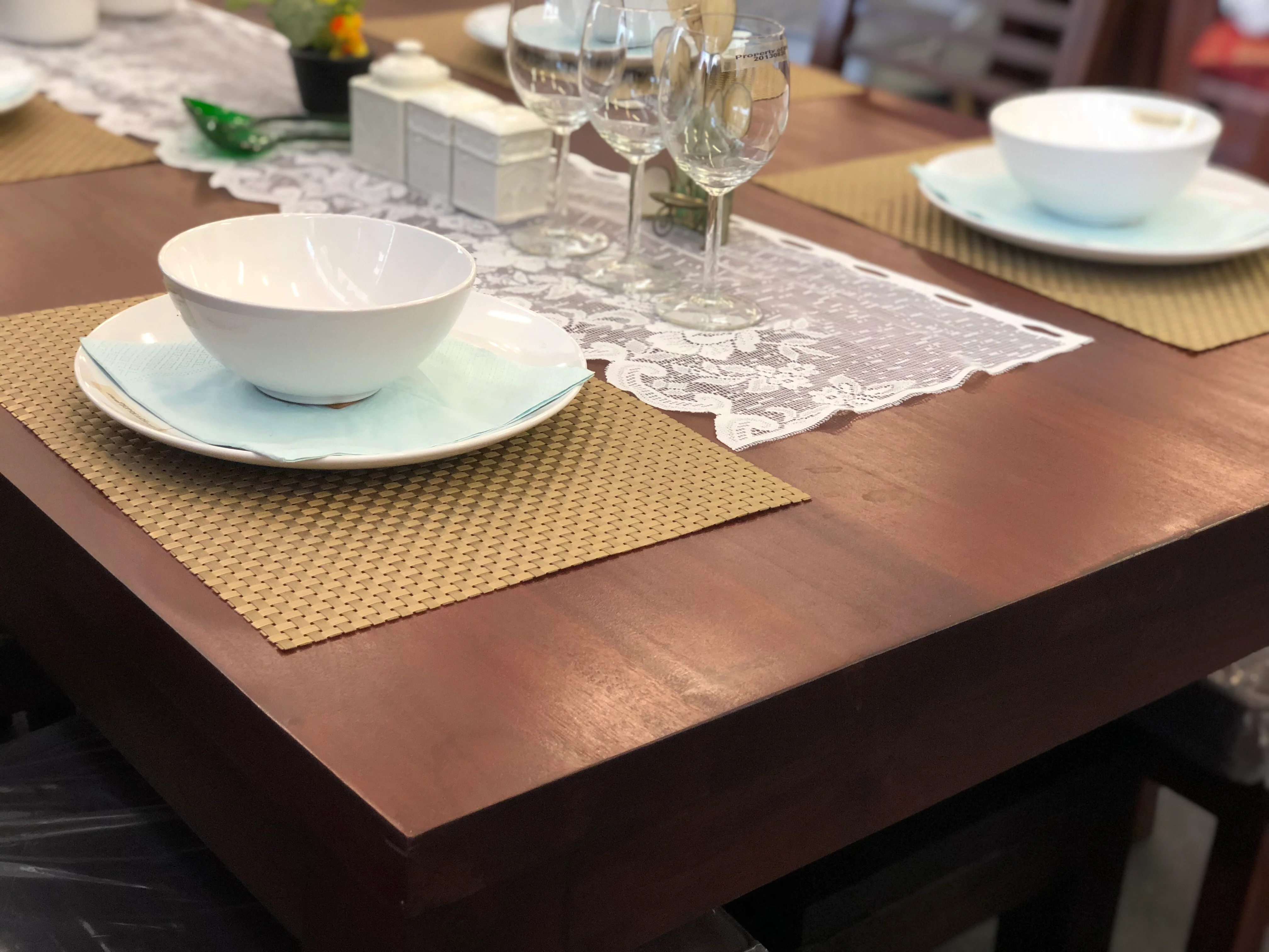 Amsterdam Cube Teak Dining Table Only 150 x 150 cm TEK168 DT 150 150 RPN ( Mahogany Colour )