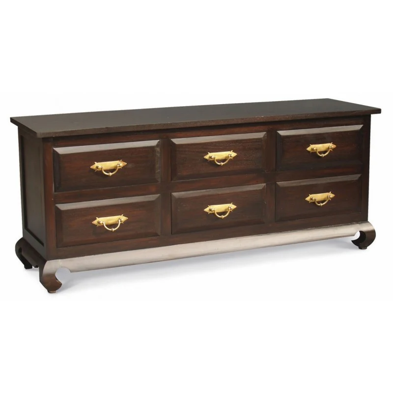 MP - China Shanghai Chest of Drawers 6 Drawer Chunky Handle Dresser 180 cm TEK168 SB 006 OL RJ ( Mahogany Colour ) - Image 2