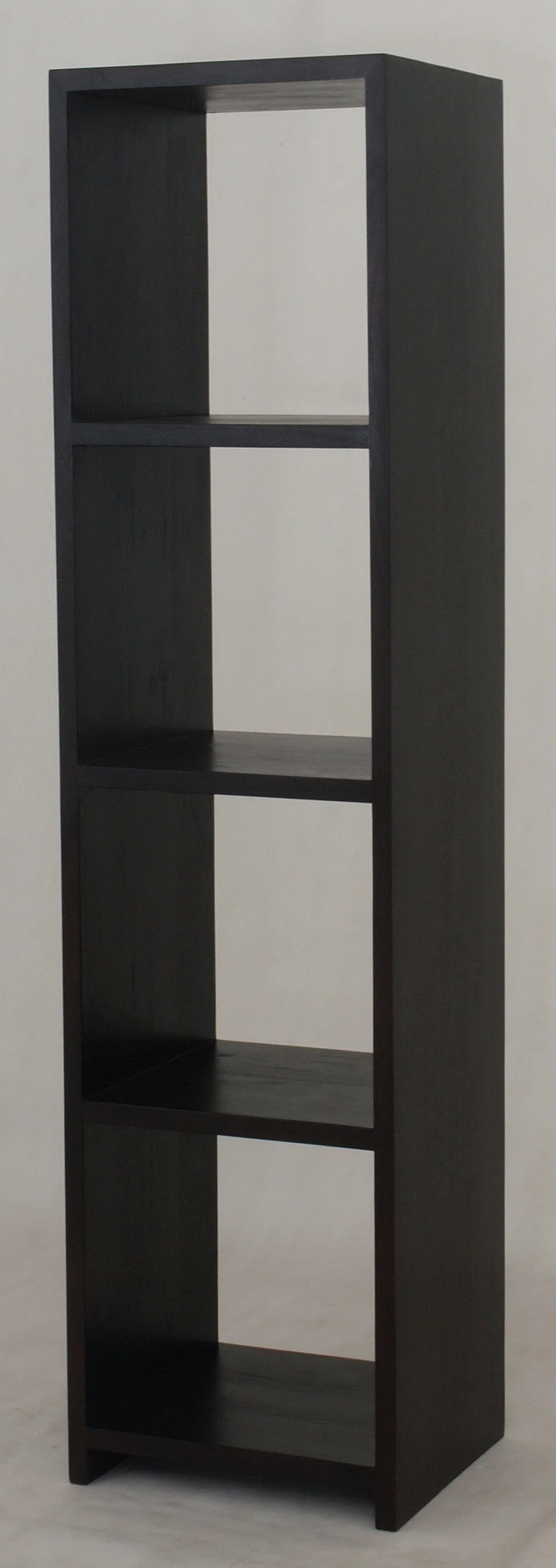 MP - Minimalist Teak Display 4 Cube Vertical 4 Shelves Bookcase TEK168 CU 004 VRPN ( Chocolate Colour )