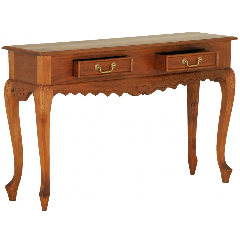 WAREHOUSE SALE MP - Queen AnnMary French Console Table with 2 Drawers ( 2 Drawer Carved Sofa Table ) TEK168 ST 002 CV Desk ( Discount Price $629 Special Price $499 ) - Image 4