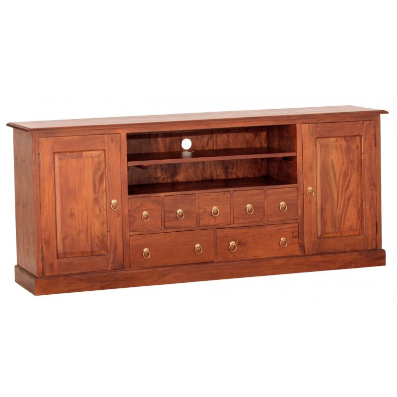 Tasmania TV Console 2 Door 7 Drawer Entertainment Unit Solid Wood TEK168 SB 207 PN - Image 3