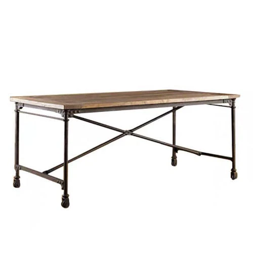 AALIYAH Industrial-Style Wooden Table Made from Solid Wood - Image 2