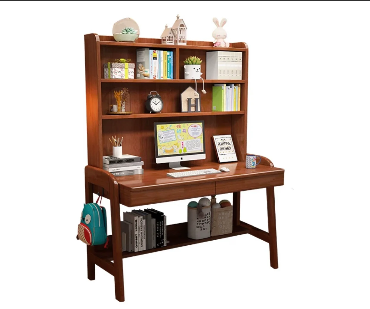 American Executive Writing Desk with Hutch W 100 D 60 H 180 - Image 3