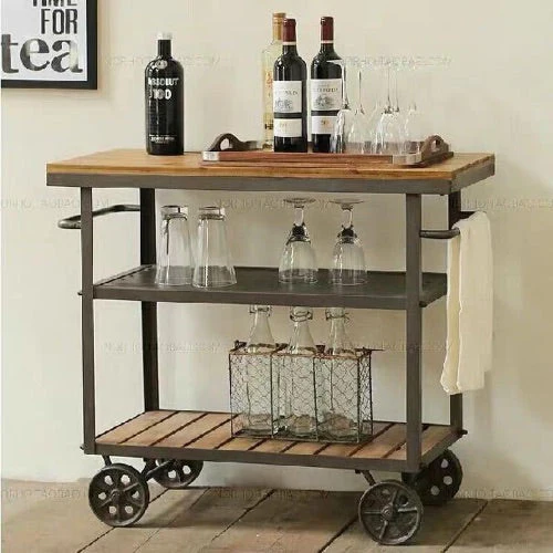 ANNA Industrial Retro Bar Trolley