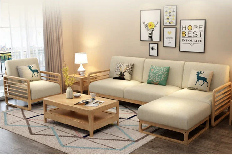 ARIA Luxury Scandinavian Sofa Solid Wood Nordic Style ( Walnut / Natural Color , 10 Combination Set ) - Image 37