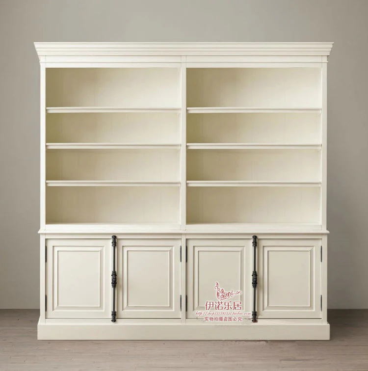 ASHLEY HYATT American Rustic Solid Wood Sideboard Bookshelf Cabinet French Retro Style - Image 3