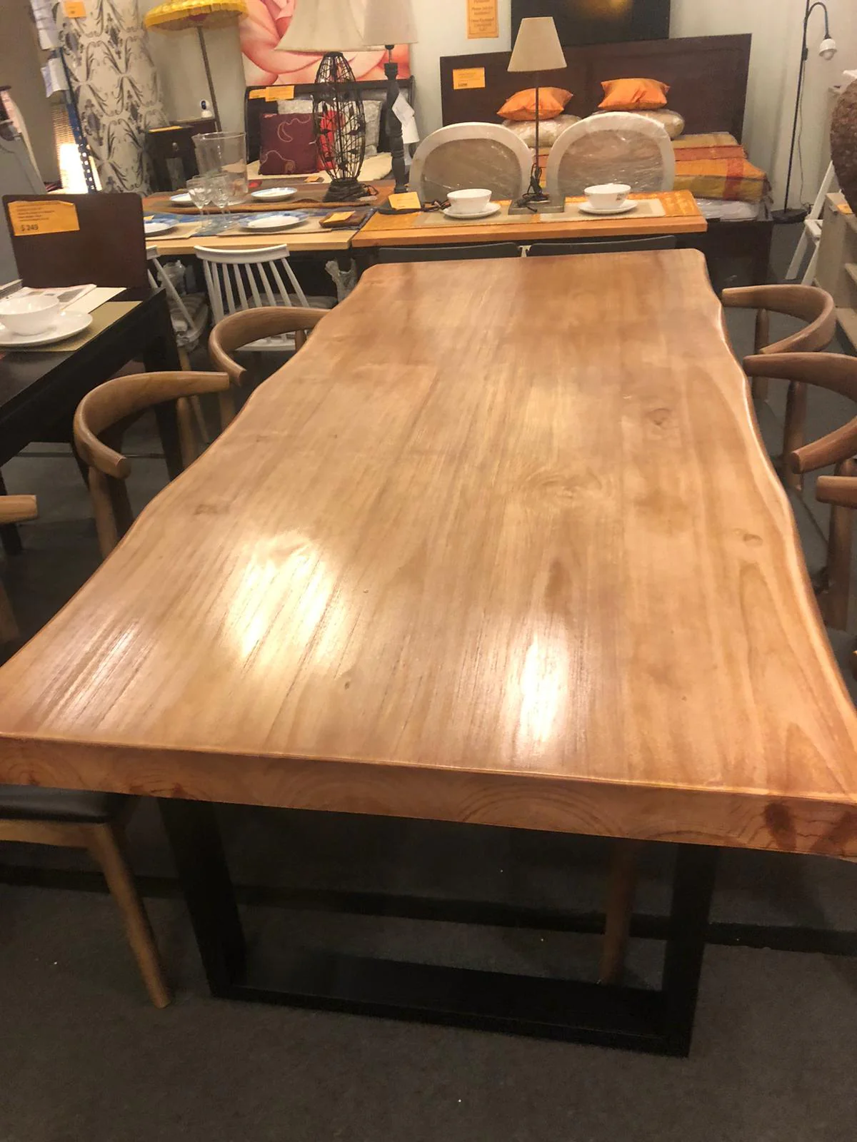 AUBREY Modern Industrial Solid Wood Dining Table ( 4 Color Selection ) - Image 5