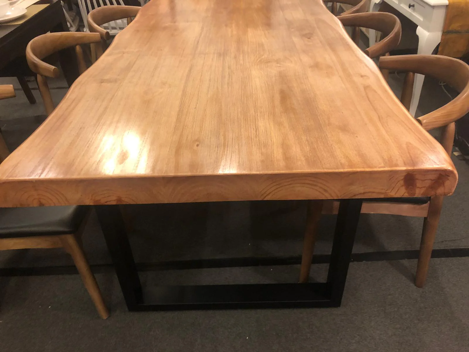 AUBREY Modern Industrial Solid Wood Dining Table ( 4 Color Selection ) - Image 6