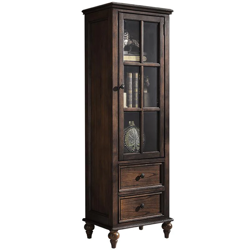 Calvin Glass Display 2 Drawers , TV Console, Coffee Table, America Classic Style Living room Solid Wood - Image 6