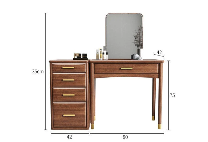 CARLY Embassy Sandalwood Solid Wood Dressing Table Vanity Mirror Storage Cabinet - Image 8