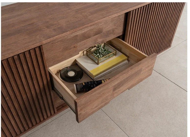 Catherine MARRIOTT TV Console Nordic Solid Wood Scandinavian Cabinet ( Colour Walnut, Natural ) - Image 8