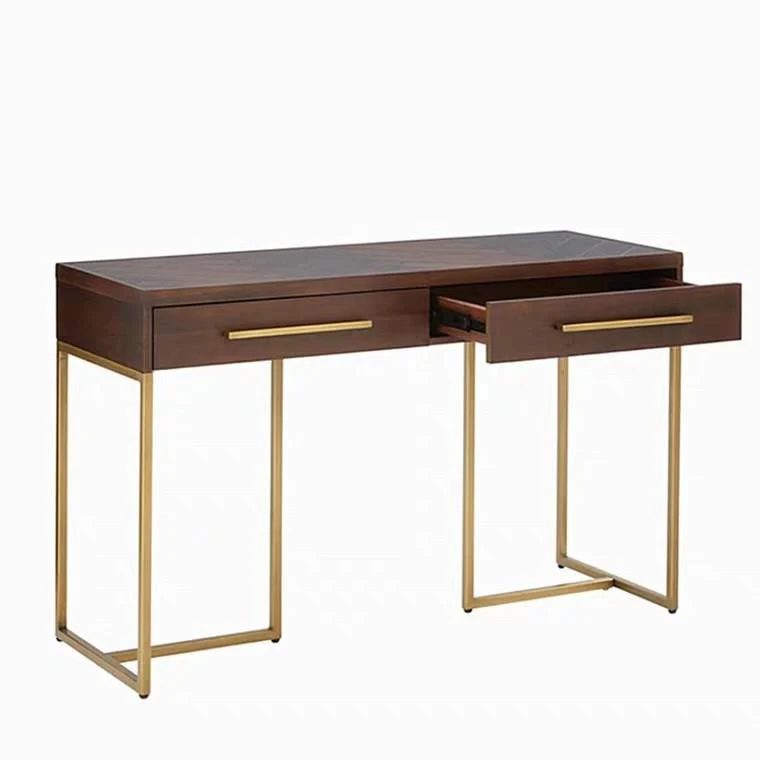COLEMAN Herringbone Acacia Solid Wood Hallway Console - Image 5