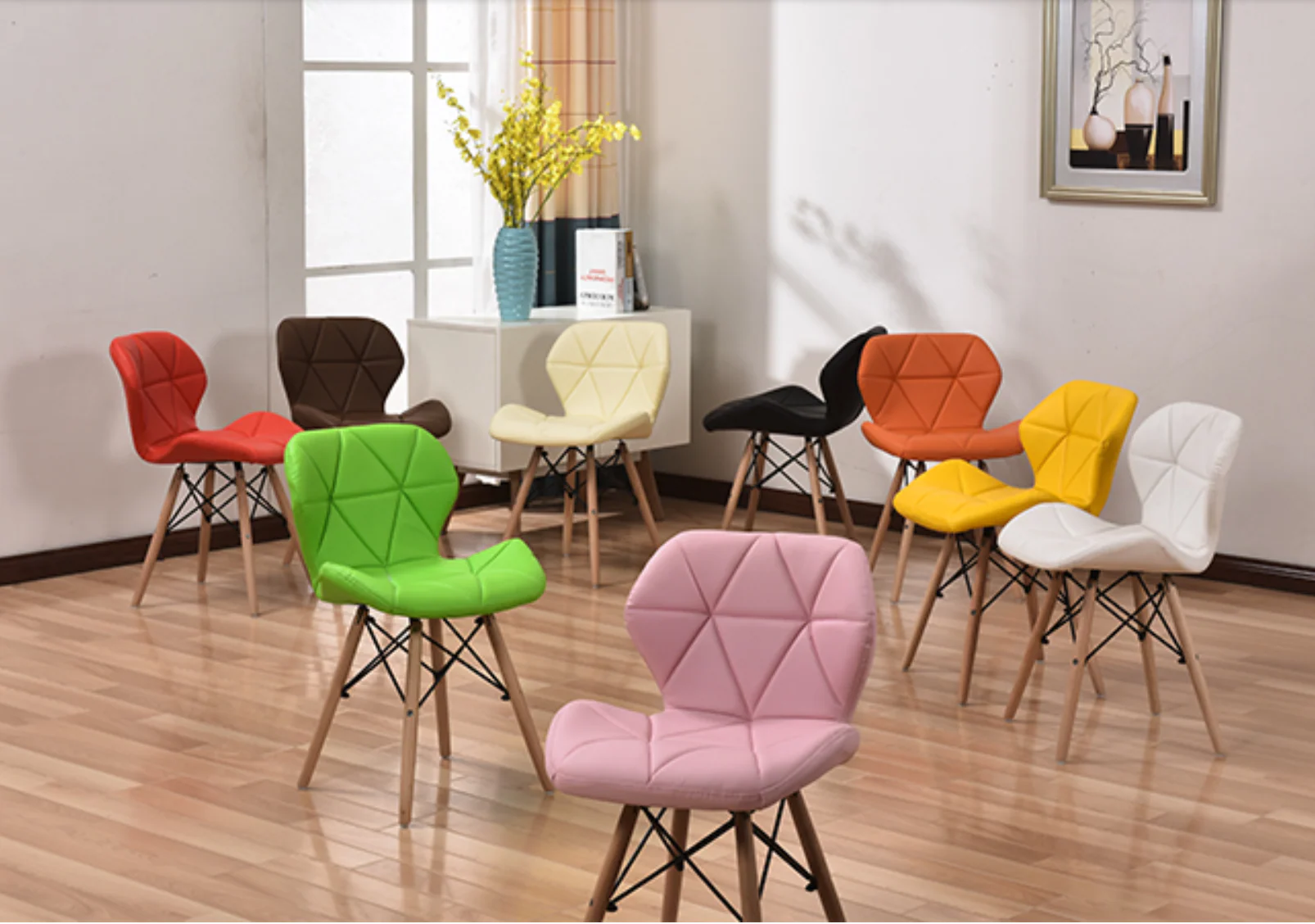DAVIDE Geometric Colour Pop Office Chair - Image 3