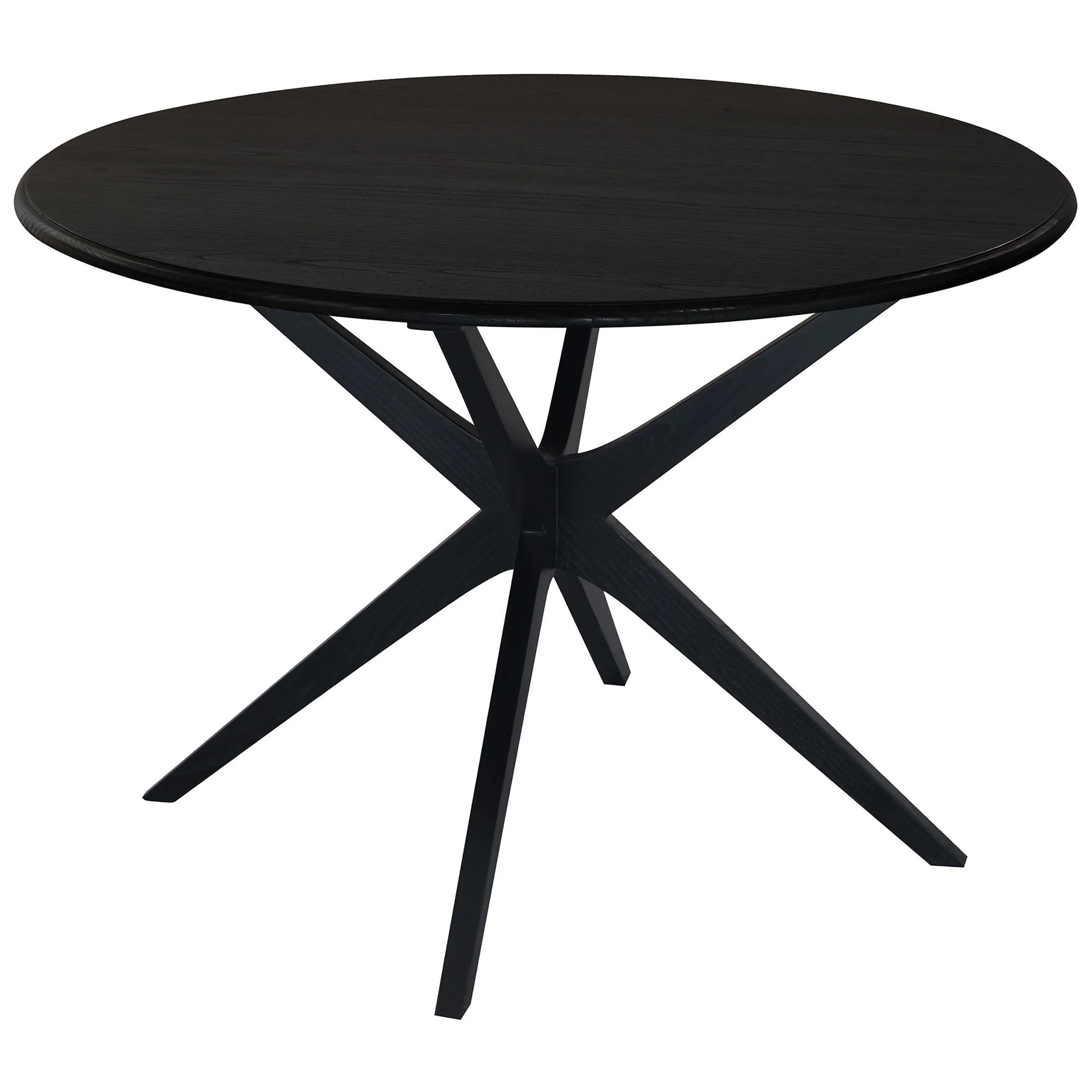 SHERATON Dionas Teak Wood Timber Round Dining Table, 90 cm, Black, Almond, Walnut