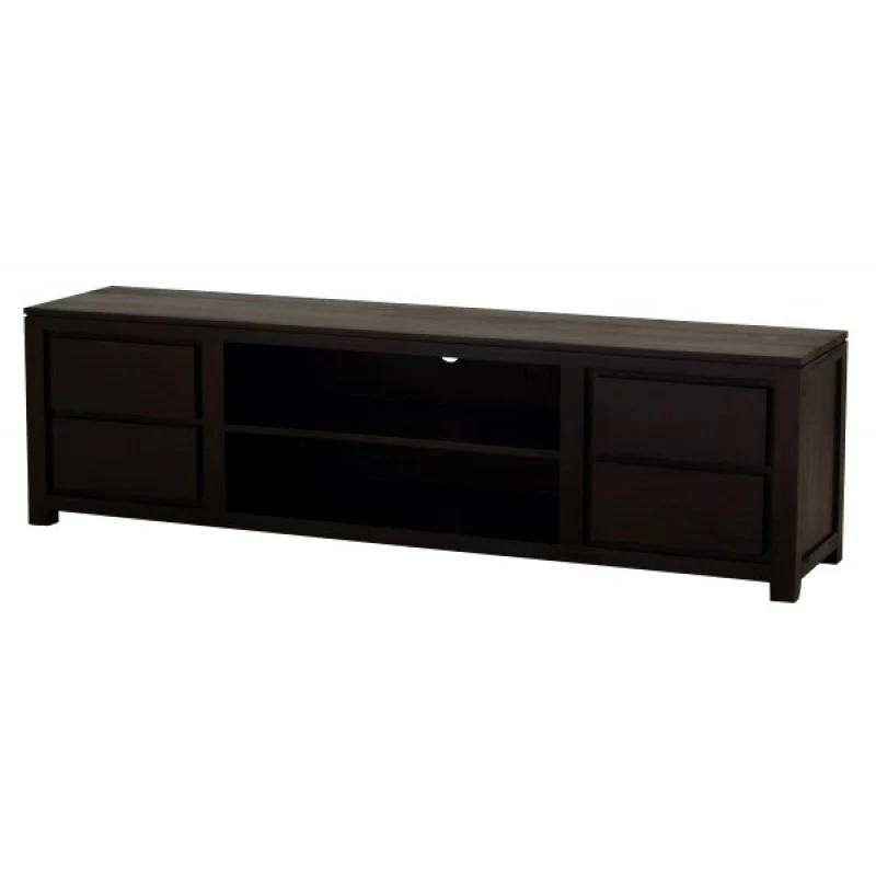 Dokkum Amsterdam TV Console 170 cm 4 Drawers 2 Bottom Shelves Full Solid TEK168 SB 004 TA EC 170 cm ( Chocolate , Mahogany, Light Pecan Color )
