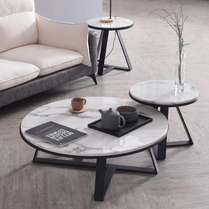 ELEANOR Oval Marble Coffee Table Set