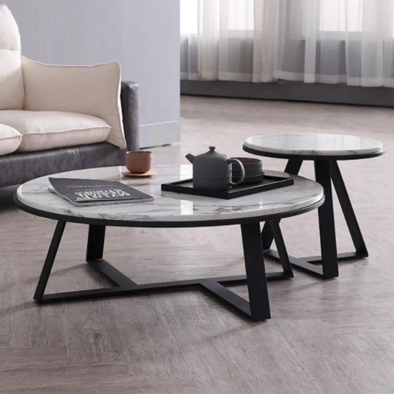 ELEANOR Oval Marble Coffee Table Set - Image 3