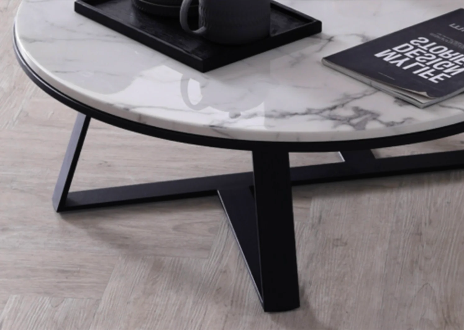 ELEANOR Oval Marble Coffee Table Set - Image 5