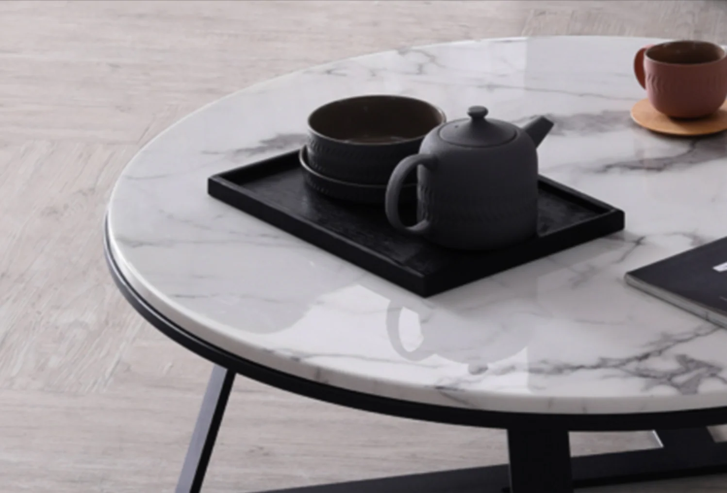 ELEANOR Oval Marble Coffee Table Set - Image 6