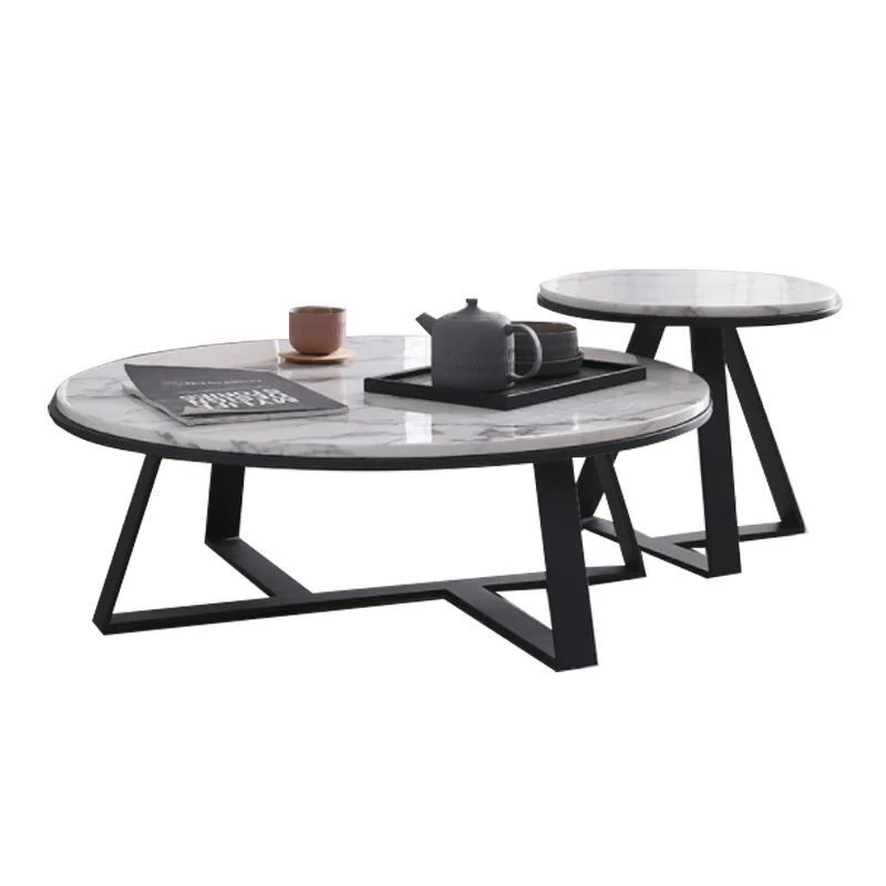 ELEANOR Oval Marble Coffee Table Set - Image 7