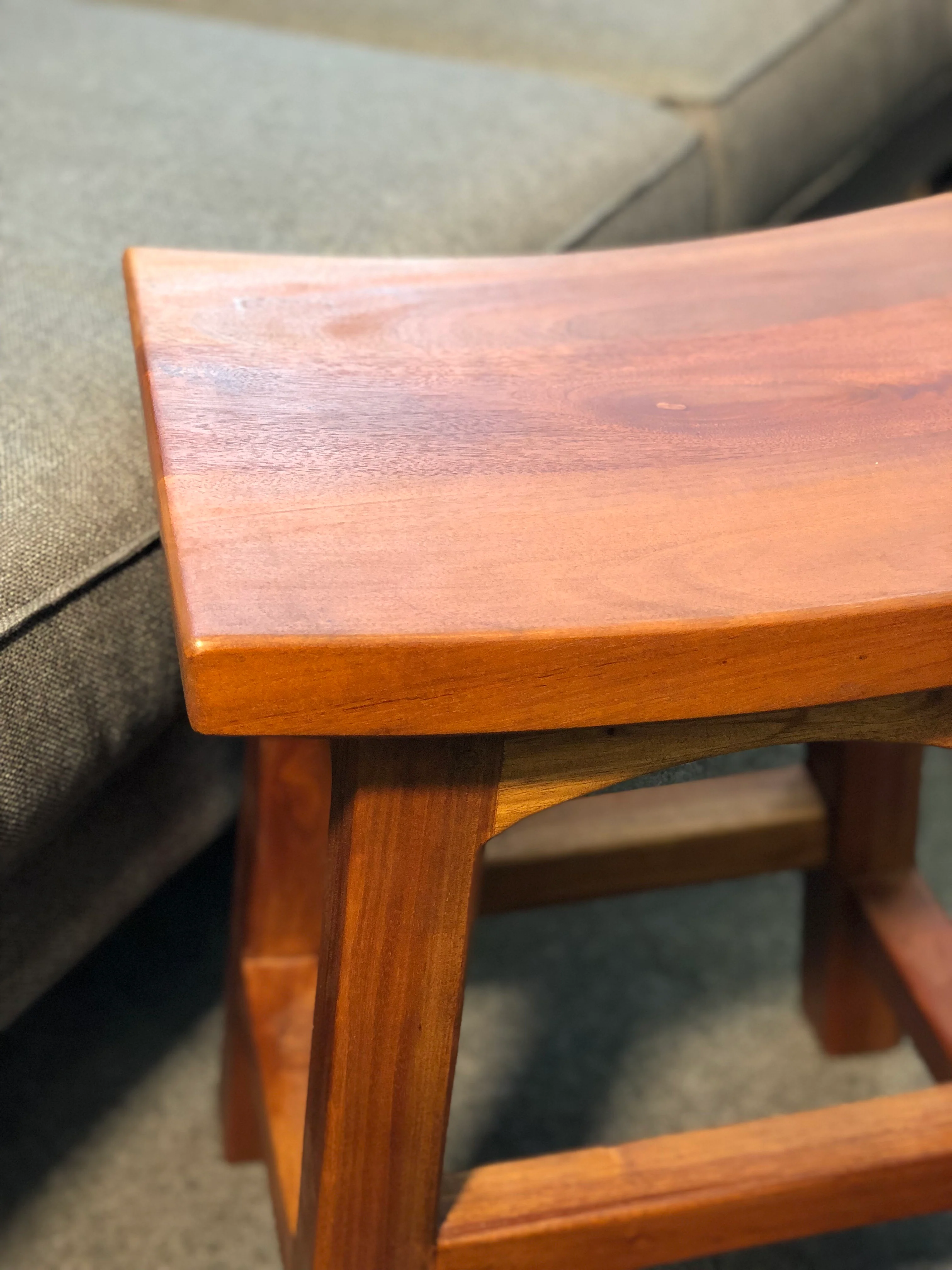 Amst Solid Teak Timber Table 48cm Bar Stool, TEK168 BR 048 WD LP 1 - Image 3