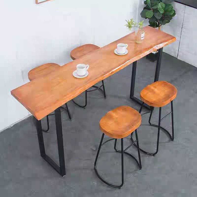 FREJA Rustic Wooden Bar Table & Stool - Image 9