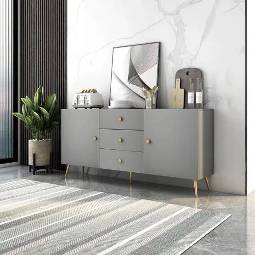 GEMMA Contemporary Grey Sideboard Buffet Cabinet Cupboard - Image 3