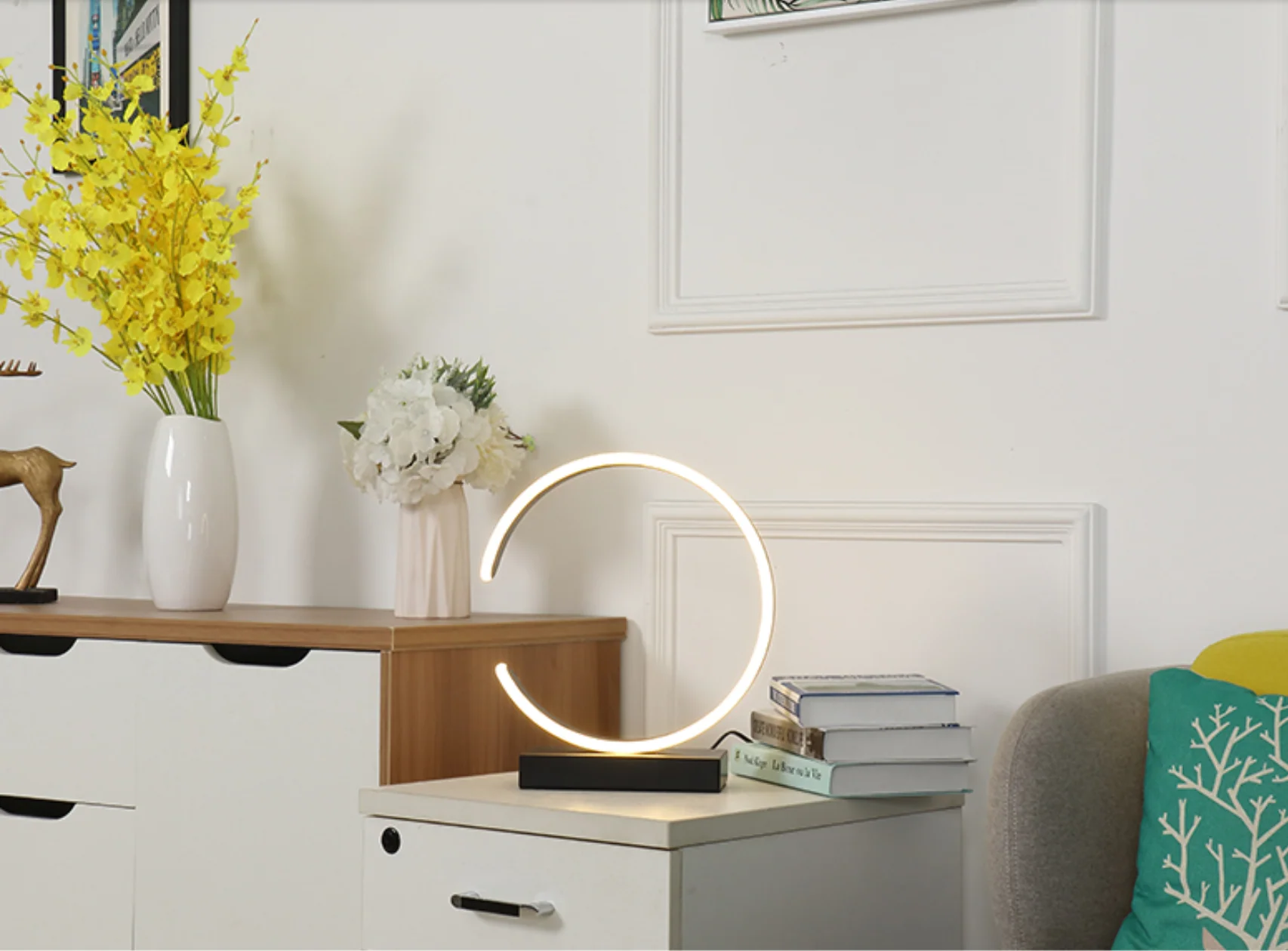GIOVANNI Half Moon LED Monochrome Table Lamp - Image 6