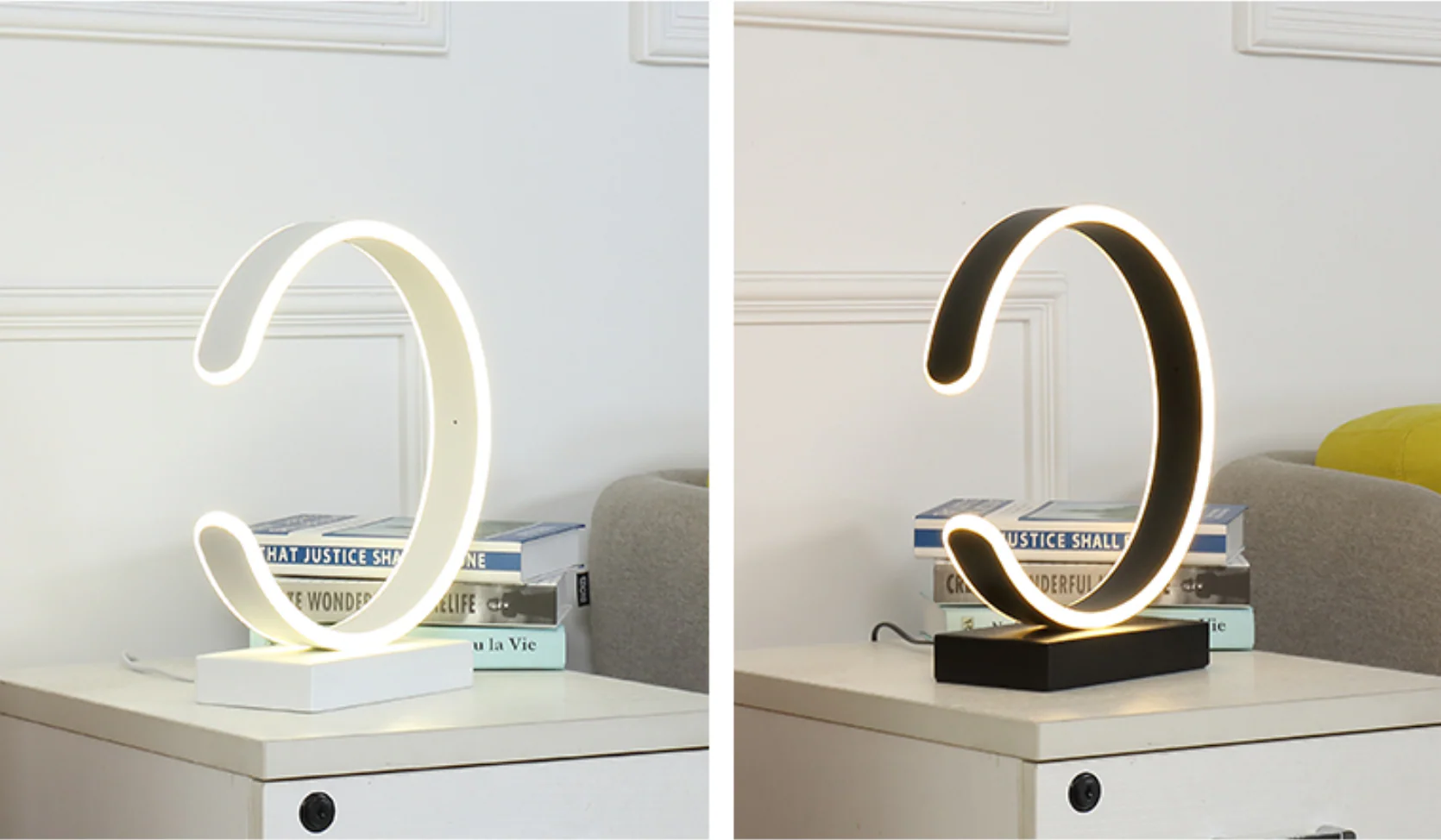 GIOVANNI Half Moon LED Monochrome Table Lamp - Image 7