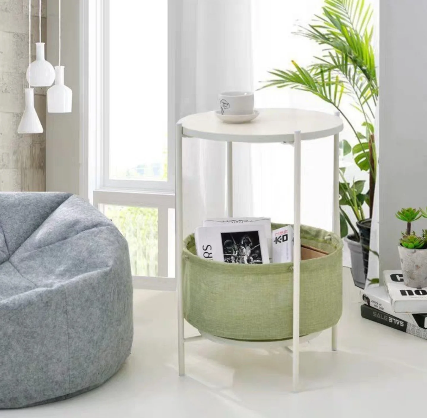 HEDDA Scandinavian Fabric Side Table - Image 4