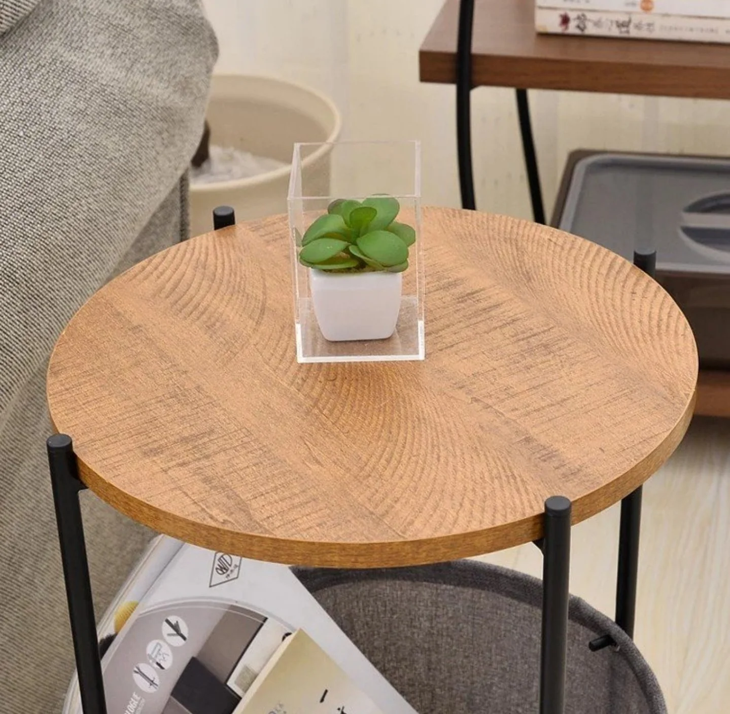 HEDDA Scandinavian Fabric Side Table - Image 7