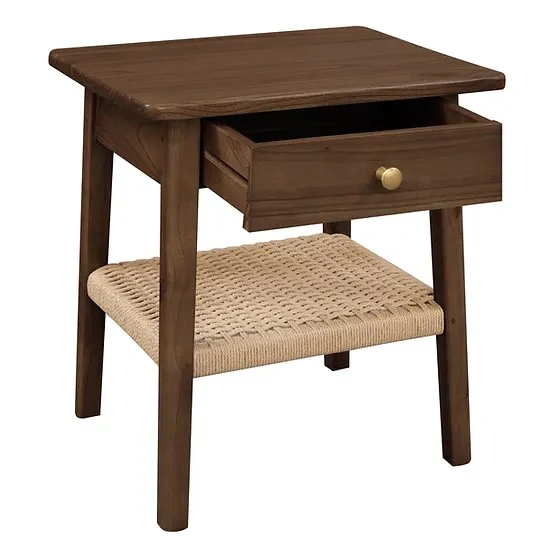 Kelly One Drawer Bedside Table (with Black Loom) TEK168 BS 001 RTKL (Walnut / Almond) - Image 2