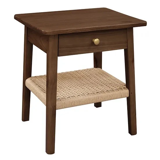 Kelly One Drawer Bedside Table (with Black Loom) TEK168 BS 001 RTKL (Walnut / Almond) - Image 3