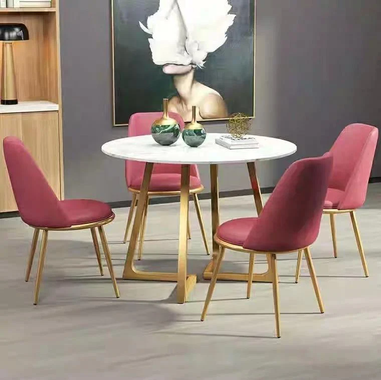 LEAH Modern Round Marble Dining Table - Image 3