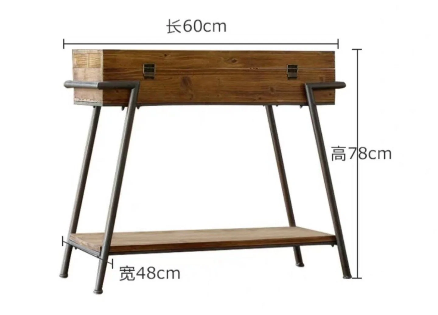 LILA Rustic Reclaimed Solid Wood Hallway Console Table - Image 7