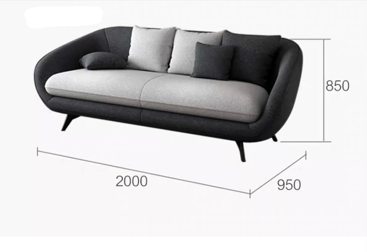 LLONA Modern and Contemporary Fabric Nordic Style Sofa - Image 9