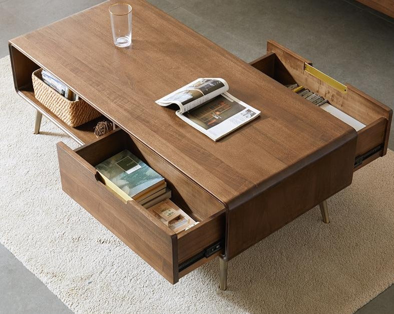 Lucas Coffee Table Solid Wood Luxury Nordic - Image 3