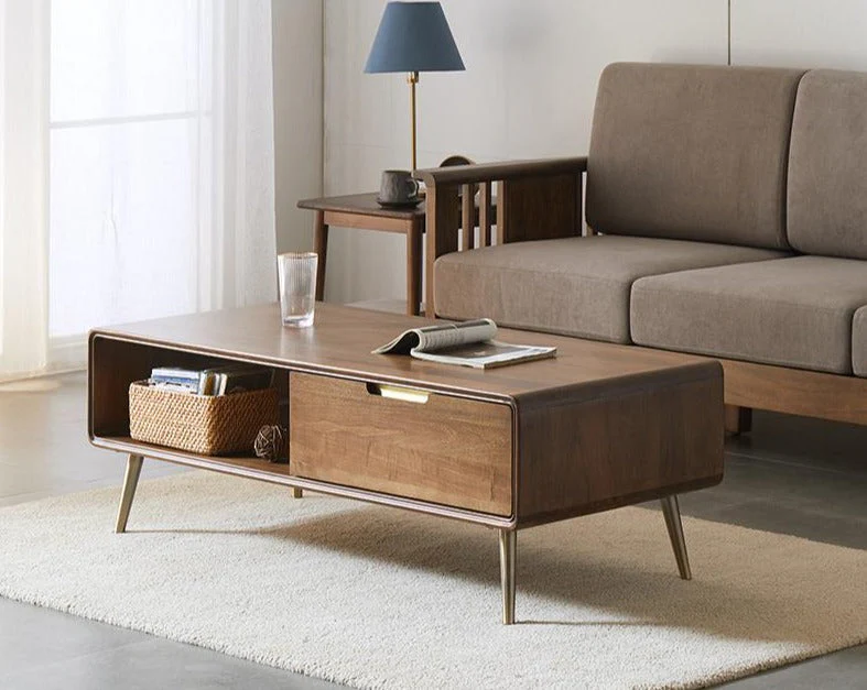 Lucas Coffee Table Solid Wood Luxury Nordic - Image 5
