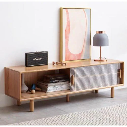 LUNA TV Cabinet Solid Oak Wood TV Console