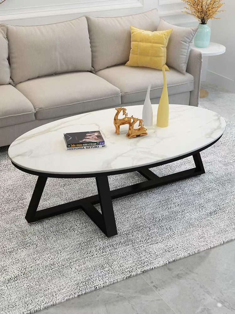 Mateo Classic Marble Oval Coffee Table