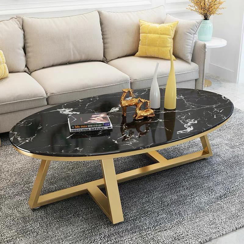 Mateo Classic Marble Oval Coffee Table - Image 3