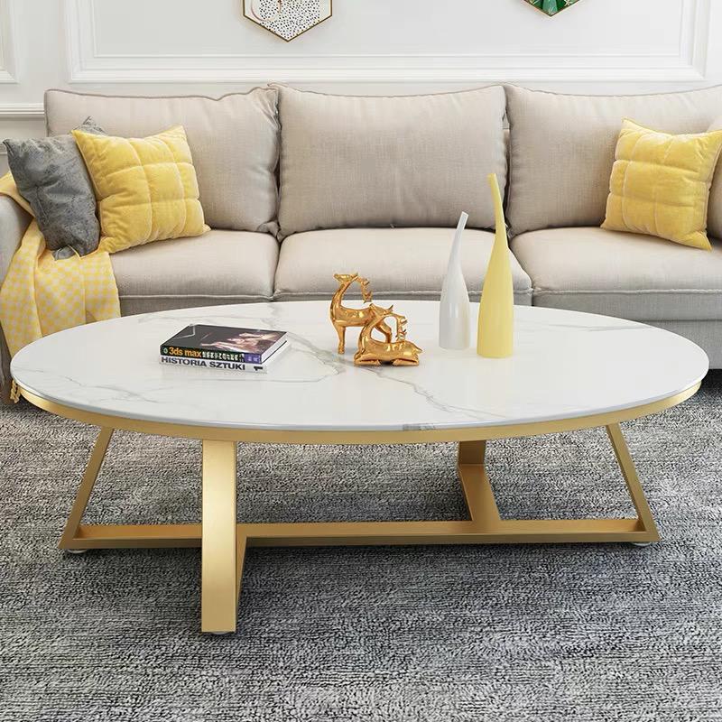 Mateo Classic Marble Oval Coffee Table - Image 4