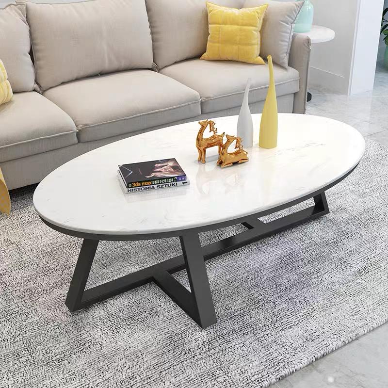 Mateo Classic Marble Oval Coffee Table - Image 5