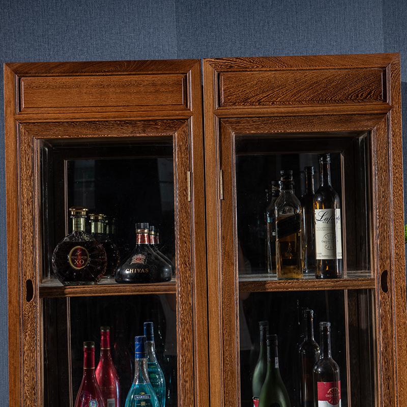 Max Furniture Single Door Glass Cabinet Modern Simple Chinese Solid Wood Storage Cabinet Bookcase - Image 4
