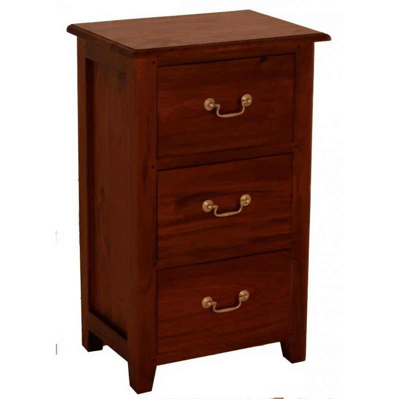 MP - 3 Drawer Lamp Table Solid Timber Wood TEK168 LT 003 PN ( Chocolate Colour  ) - Image 3