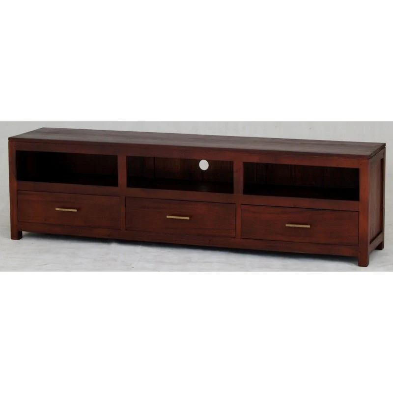 Milan TV Console 3 Drawers Full Solid Wood TEK168 SB 003 PNM - Image 4