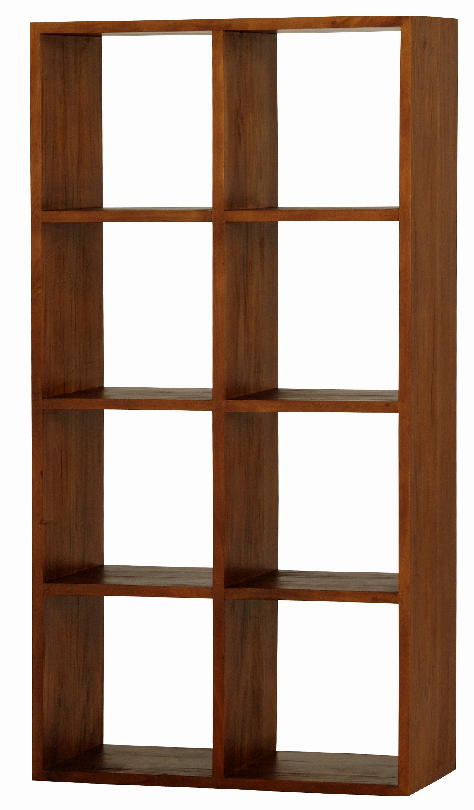 Minimalist Teak Cube Bookcase Display Eight Shelf TEK168 CU 008 RPN ( Mahogany Colour ) - Image 3