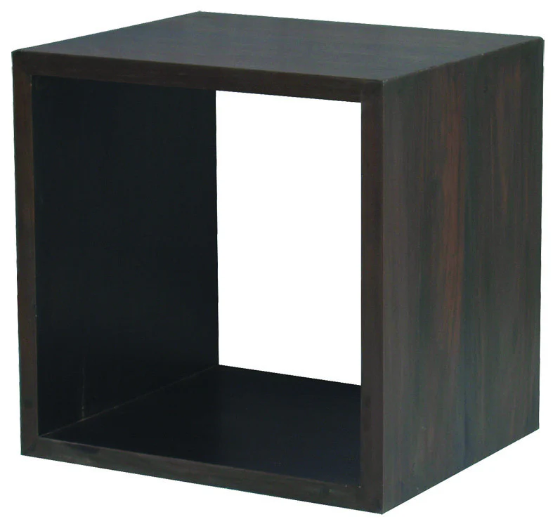 Minimalist Teak Cube Display 1 Shelf TEK168 CU 001 RPN ( Light Pecan Colour ) ( Picture and Ilustration for Reference Only ) - Image 2