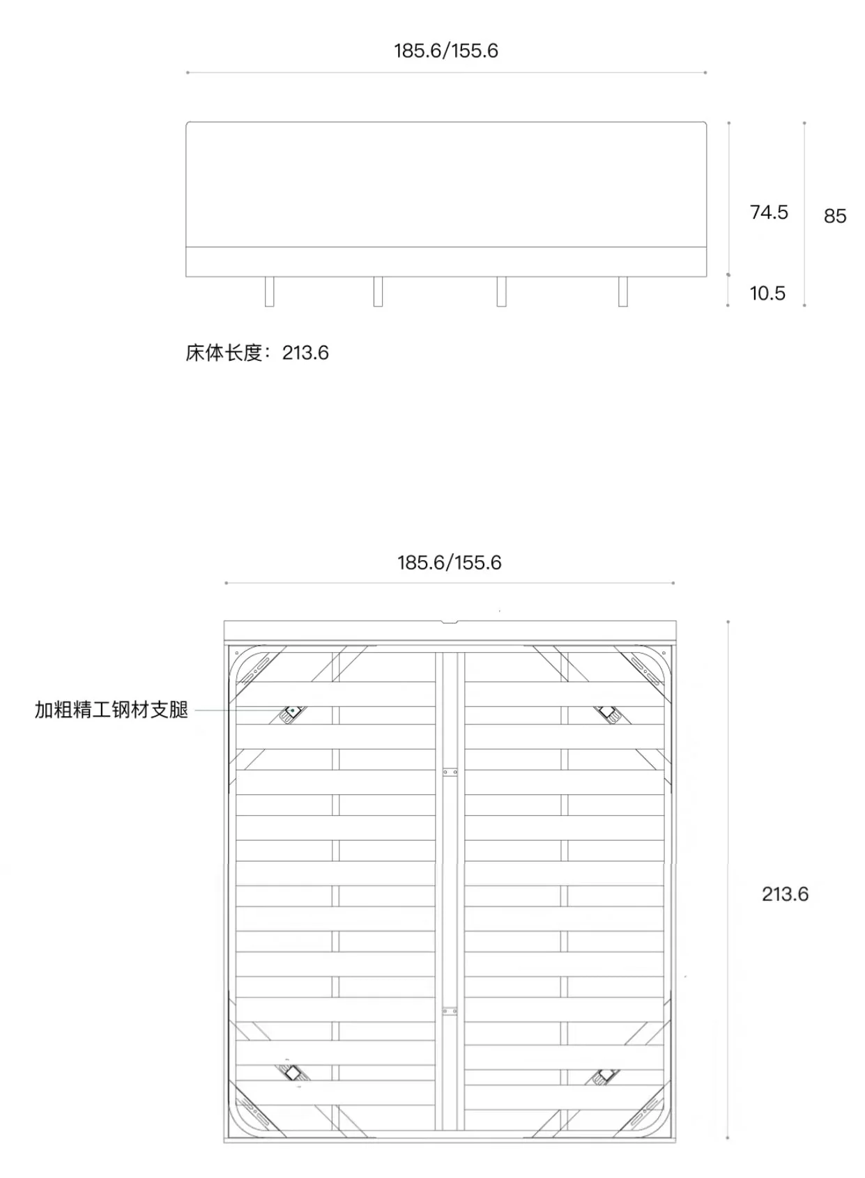 NJORD HAMPTON Scandinavian Solid Wood Suspended Bed Frame - Image 8