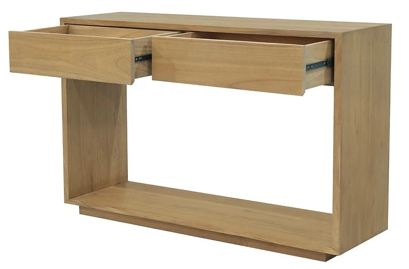 OSCAR WYNHAM 2 Drawer Sofa Table Teak Solid Wood - ST 002 NM - Image 10